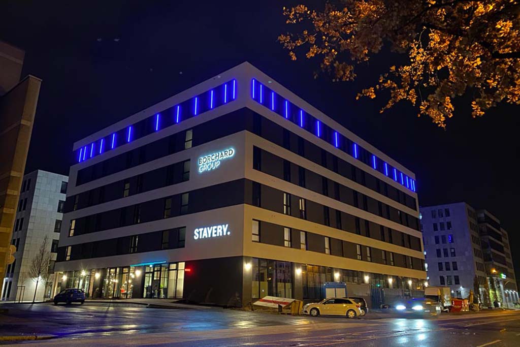 Borchard Bielefeld Ability Design Lichtwerbung Nacht